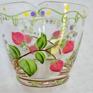 Hand-Painted Floral Glass Vase
